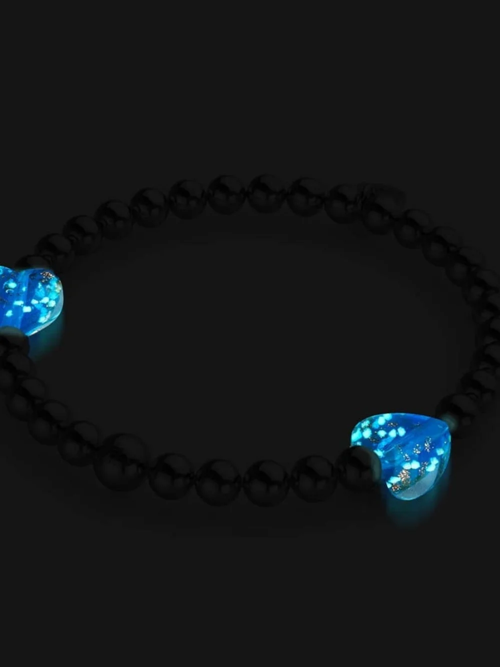 🆕️ NOGU Aquamarine Firefly Glass Hearts Essence Bracelet